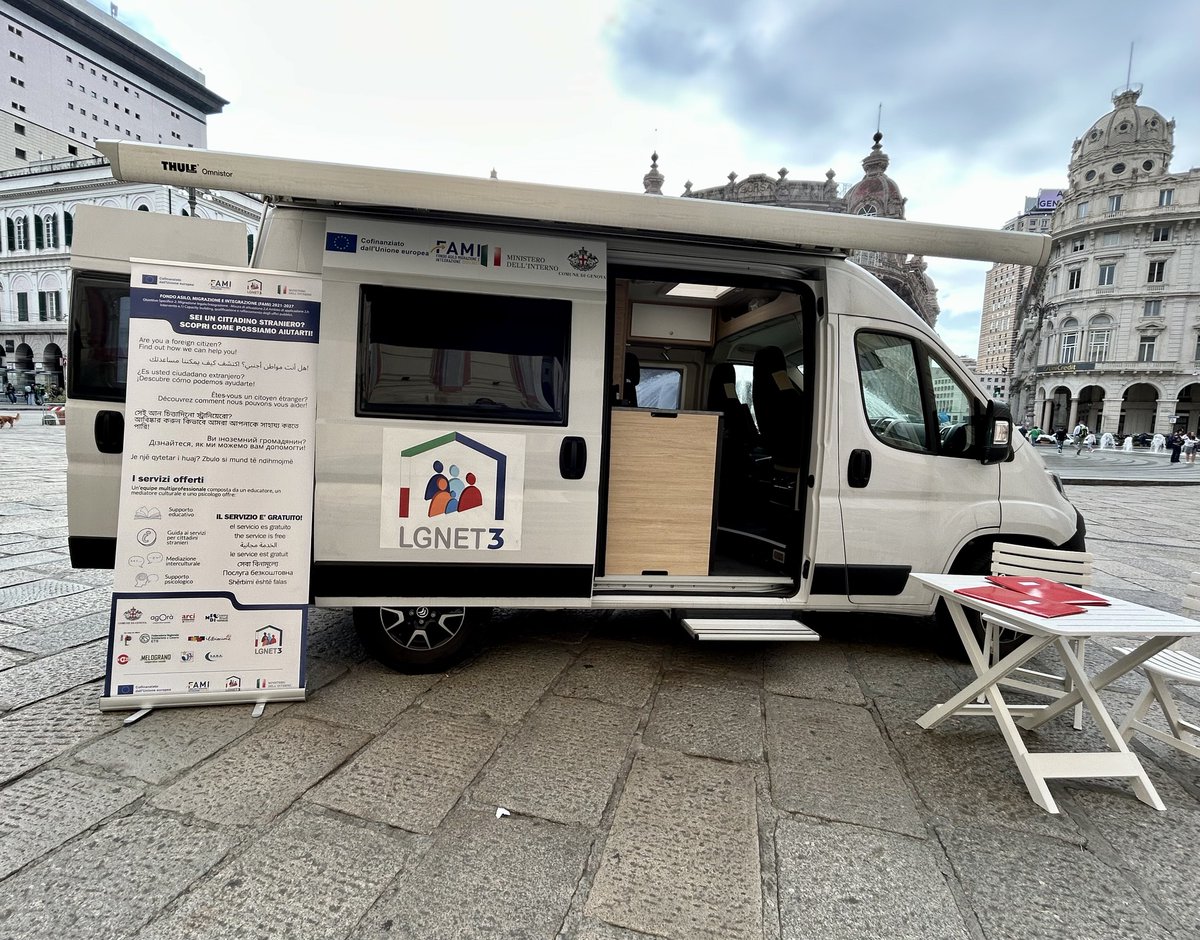 AnciLiguria's tweet photo. 🎯#LGNET3: a Genova al via il centro diurno ‘One stop shop’ e l’Unità mobile per la presa in carico integrata dei migranti.
I dettagli nella notizia
👉https://t.co/fYBNdDVG5I https://t.co/dWkx6tnV3t