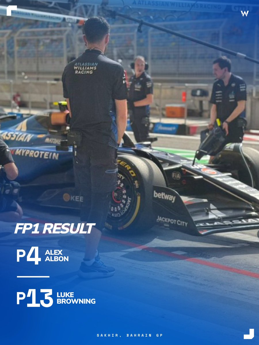 The chequered flag is waved to complete FP1. 🏁

#F1 #FormulaOne #Williams #WilliamsRacing #BahrainGP