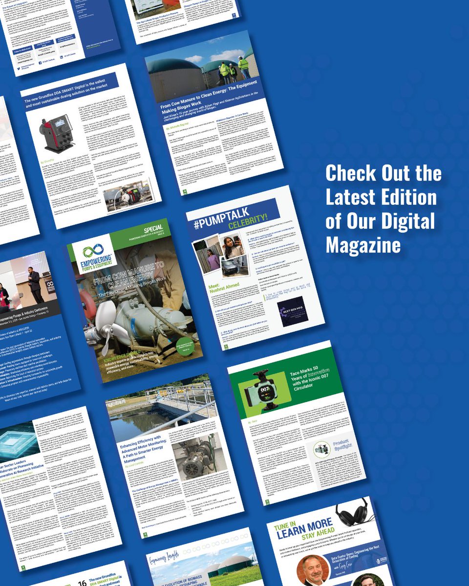 EmpoweringPumps's tweet image. Volume 29 of our Digital Magazine is now LIVE! 📖 ♾️ This issue is packed with insights on the evolution of biomass, advances in renewable energy, cutting-edge AI research, smart motor monitoring, and much more!
Don’t miss out on the latest industry innovations - check it out…