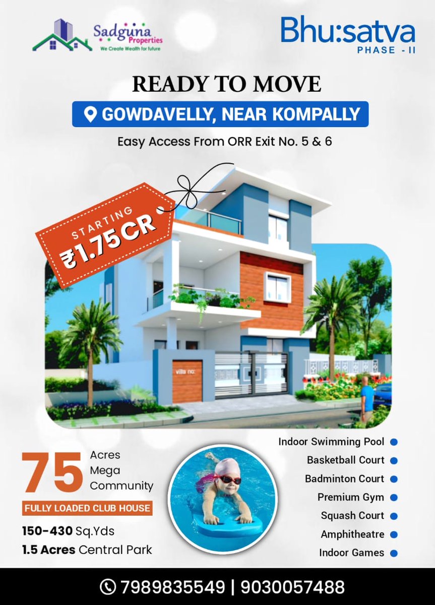 swamyreddyjavid's tweet image. Bhu:satva PHASE-11 || Your Gateway to Premium Living || READY TO MOVE 📈

📍 Location: Gowdavelly, Near Kompally-  Easy Access from ORR Exit No. 5 &amp;amp; 6

#SadgunaProperties #BhusatvaPhase11 #ReadyToMovePlots #LuxuryLiving #GatedCommunity #KompallyPlots #RealEstateHyderabad