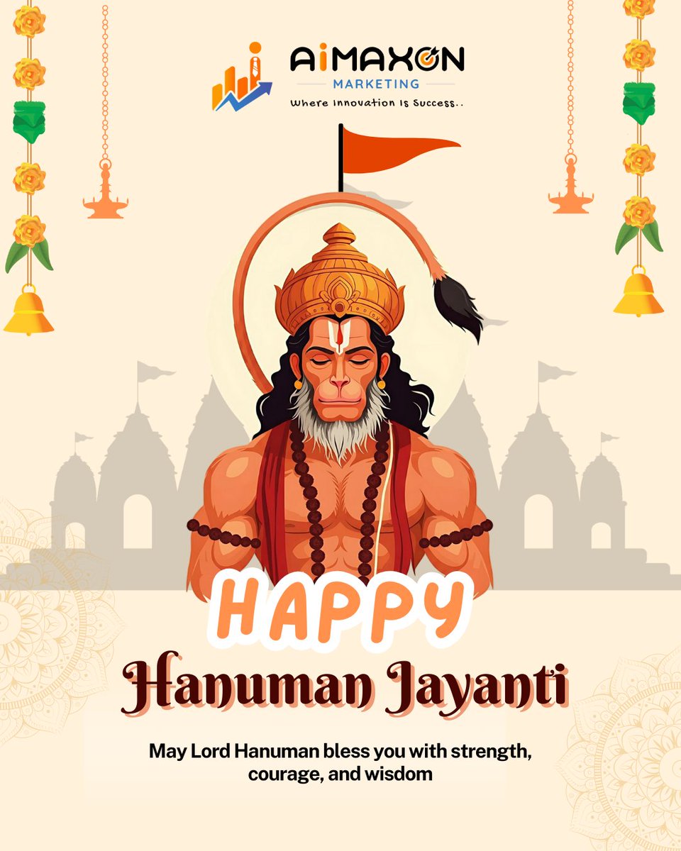 AimaxonM's tweet photo. Wishing you strength, courage, and success this Hanuman Jayanti! At Aimaxon Marketing, we channel Hanuman’s spirit in all we do. 💪✨ #HanumanJayanti #AimaxionVibes https://t.co/7bKVMEbPP6