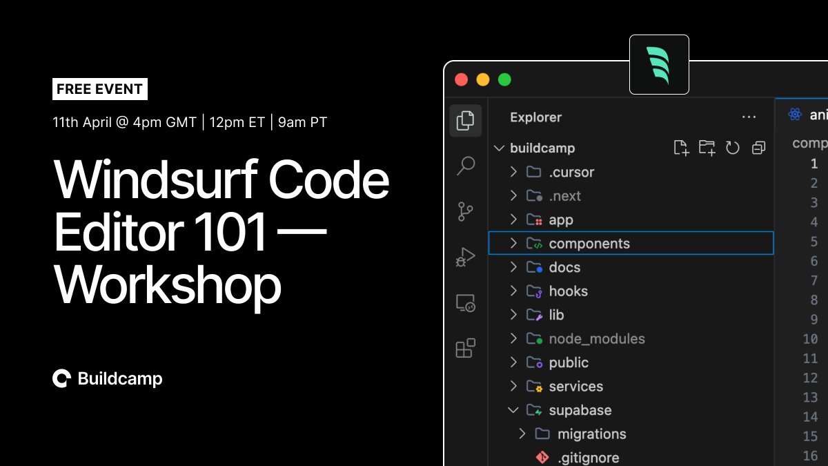 gregoryjohn's tweet photo. Live workshop today — FREE to join!

I’ll demonstrate how to build pro-level UI with @tailwindcss using the @windsurf_ai editor.

We’ll start with Tailwind components and customize them for real-world use.

👇 Link in the comments. Starts in roughly 2 hours time. https://t.co/1vJjxwSfCh