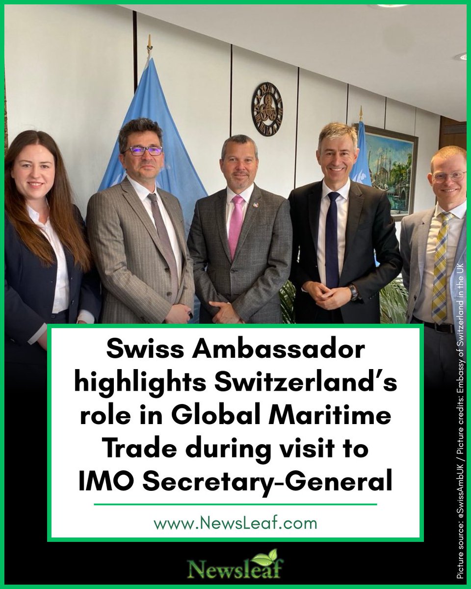 NEWS: Swiss Ambassador highlights Switzerland’s role in Global Maritime Trade during visit to IMO Secretary-General 

#Switzerland #Swiss #Schweiz #Suisse #IneedSwitzerland 

Read here: 
➡️ newsleaf.com/swiss-ambassad…