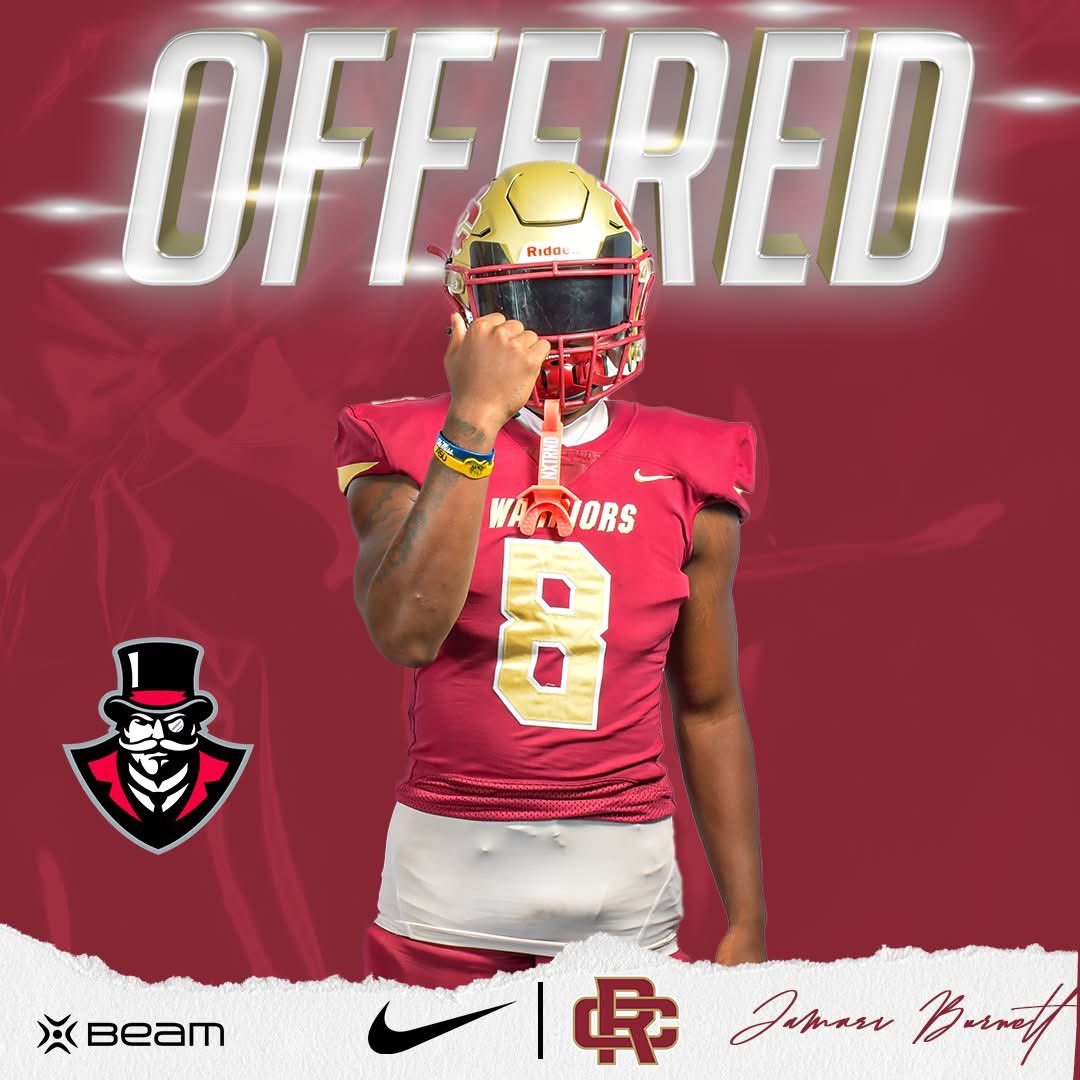 Russell County High Football (@rcwarriorsfb) on Twitter photo <a href="/JamariBurnett8/">da_real_JamariBurnett</a> just added another offer to the list ‼️
The Russell County WR has been offered by Austin Peay!
Speed. Hands. Hustle.
#NextLevel #RCWarriors #WarriorPride <a href="/JamariBurnett8/">da_real_JamariBurnett</a> just added another offer to the list ‼️
The Russell County WR has been offered by Austin Peay!
Speed. Hands. Hustle.
#NextLevel #RCWarriors #WarriorPride