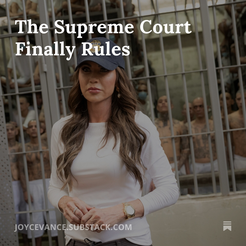If you want a deep dive into the law &amp; have links to the primary sources so you can take a look for yourself, you'll like my newsletter, Civil Discourse. Here, how to understand the Supreme Court's decision in the Abrego Garcia deportation case. joycevance.substack.com/p/the-supreme-…