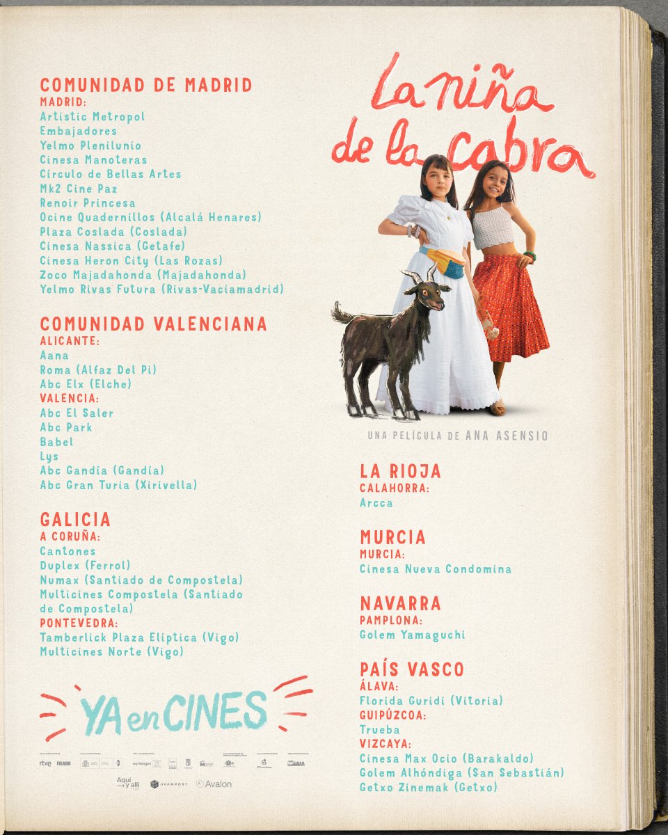 ¿No oís la trompeta y el organillo?
¡Alguien toca, canta y baila bajo vuestras ventanas!
¿A qué estáis esperando para asomaros y aplaudir? 💃🏻

#LaNiñaDeLaCabra 👧🏻🐐YA EN CINES 

Desliza o consulta aquí tu sala más cercana: avalon.me/peliculas/la-n…