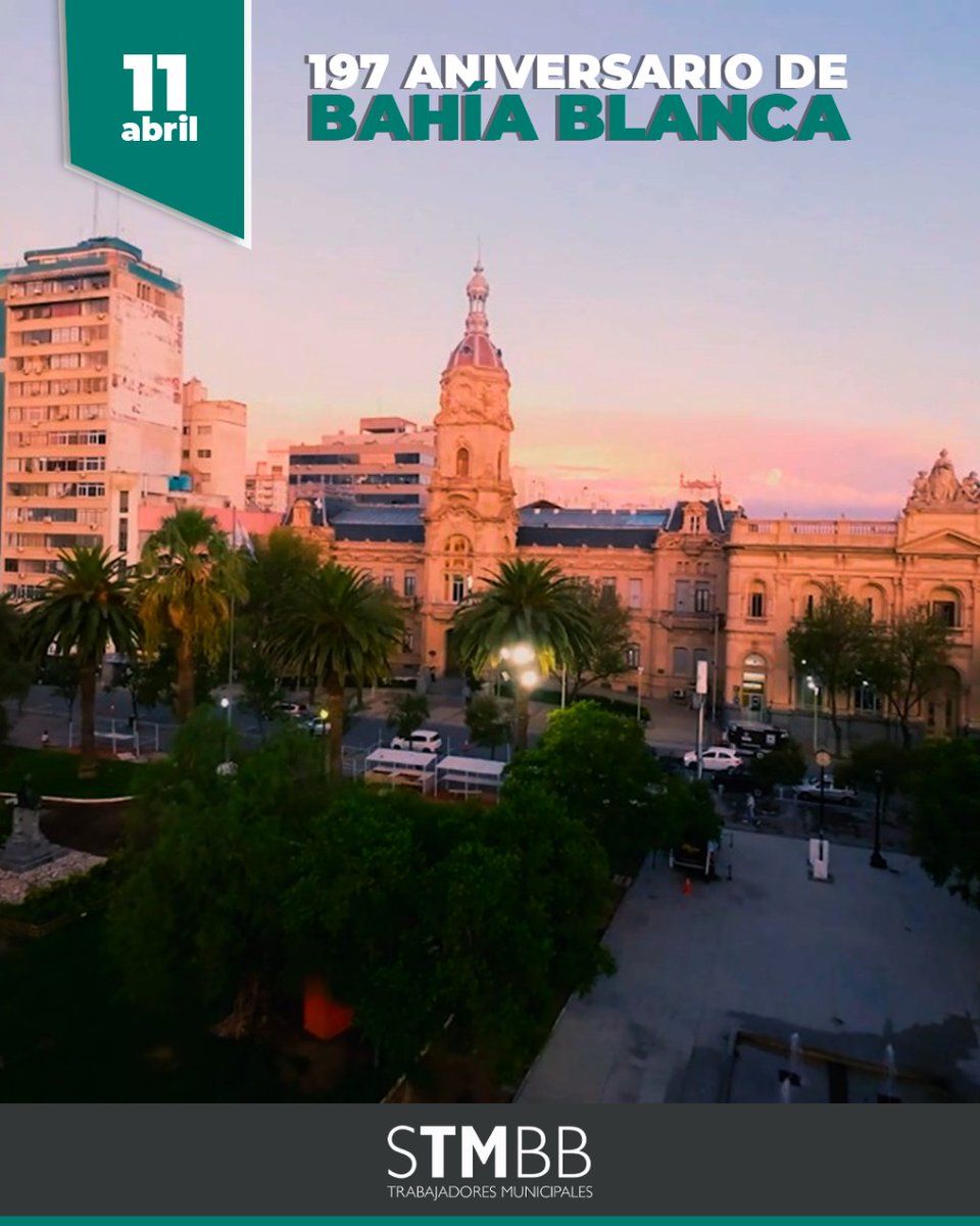 stmbb's tweet photo. 🏙 197 años de Bahía Blanca | 1828 – 2025

Hoy celebramos un nuevo aniversario de nuestra ciudad, y lo hacemos con el orgullo de saber que detrás de cada calle recuperada, cada espacio limpio y cada servicio restablecido, hubo y hay trabajadores municipales poniendo el cuerpo y el corazón.

💧 Después de la inundación, su esfuerzo fue clave para poner a Bahía de pie. Y seguirán estando, como siempre, en cada rincón donde se los necesite.

Desde el STMBB saludamos a cada vecino y vecina en este día tan especial, y abrazamos a quienes hacen posible que la ciudad funcione, aún en los momentos más difíciles.

¡Feliz cumpleaños, Bahía Blanca! 🎉

@Aguero_M_A

#BahíaBlanca197Años #STMBB #OrgulloMunicipal #SiemprePresentes