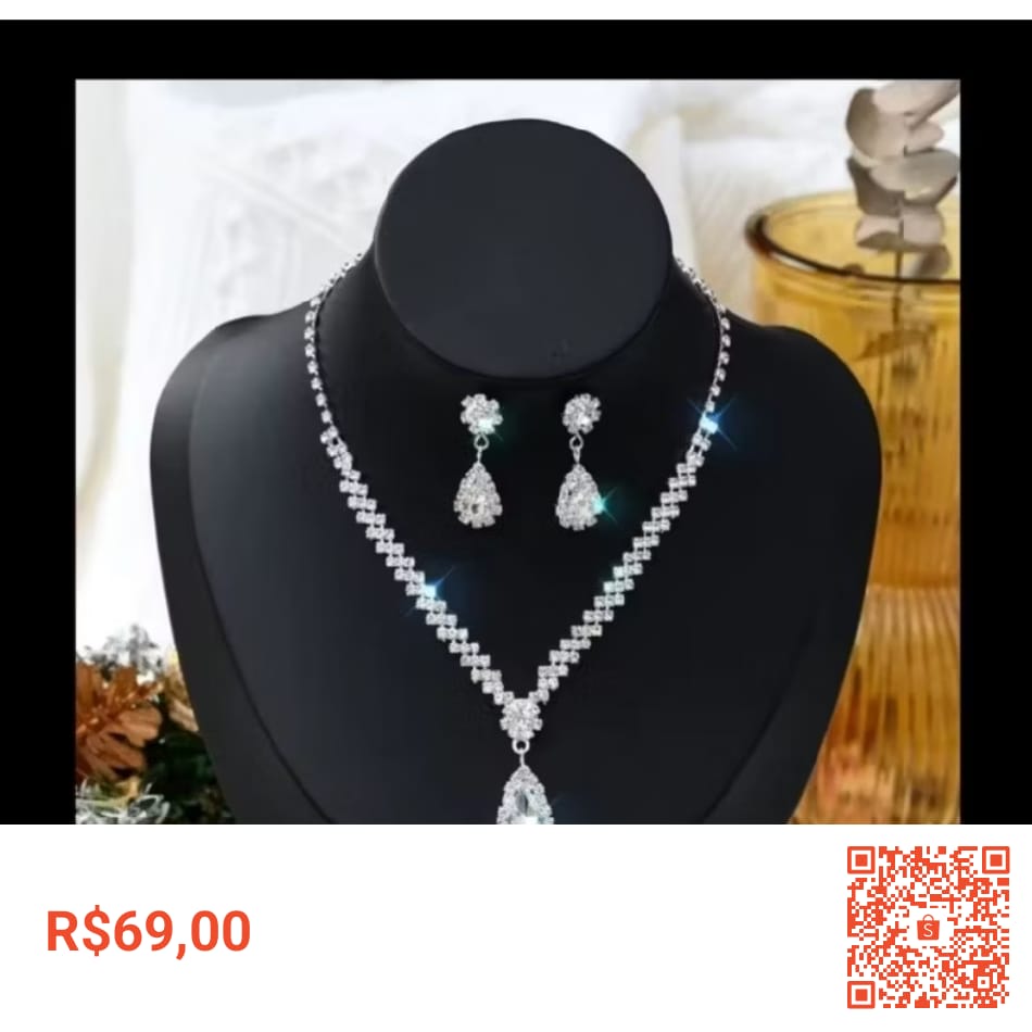 Geiversonsantos's tweet photo. ##achadinhosshopee #compra #lojaonline #vendas #tops #TopStore #achadinhos #novidades #loja #colar Vendendo conjunto colar brinco elegante brilhante luxo por R$69,00. Encontre na Shopee agora! https://t.co/FSPefH3D36 https://t.co/Cog8nrvJXS