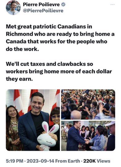 <a href="/AdamByblow/">Adam Byblow</a> Poilievre fundraising in Richmond, BC in 09.2023 with individuals that have ties to exiled 🇨🇳billionaire, Wengui Guo, an associate of Steve Bannon.

Pierre Poilievre met with Chinese-Canadians with connections to Wengui Guo’s ‘New Federal State of China.’ NFSC was purportedly set