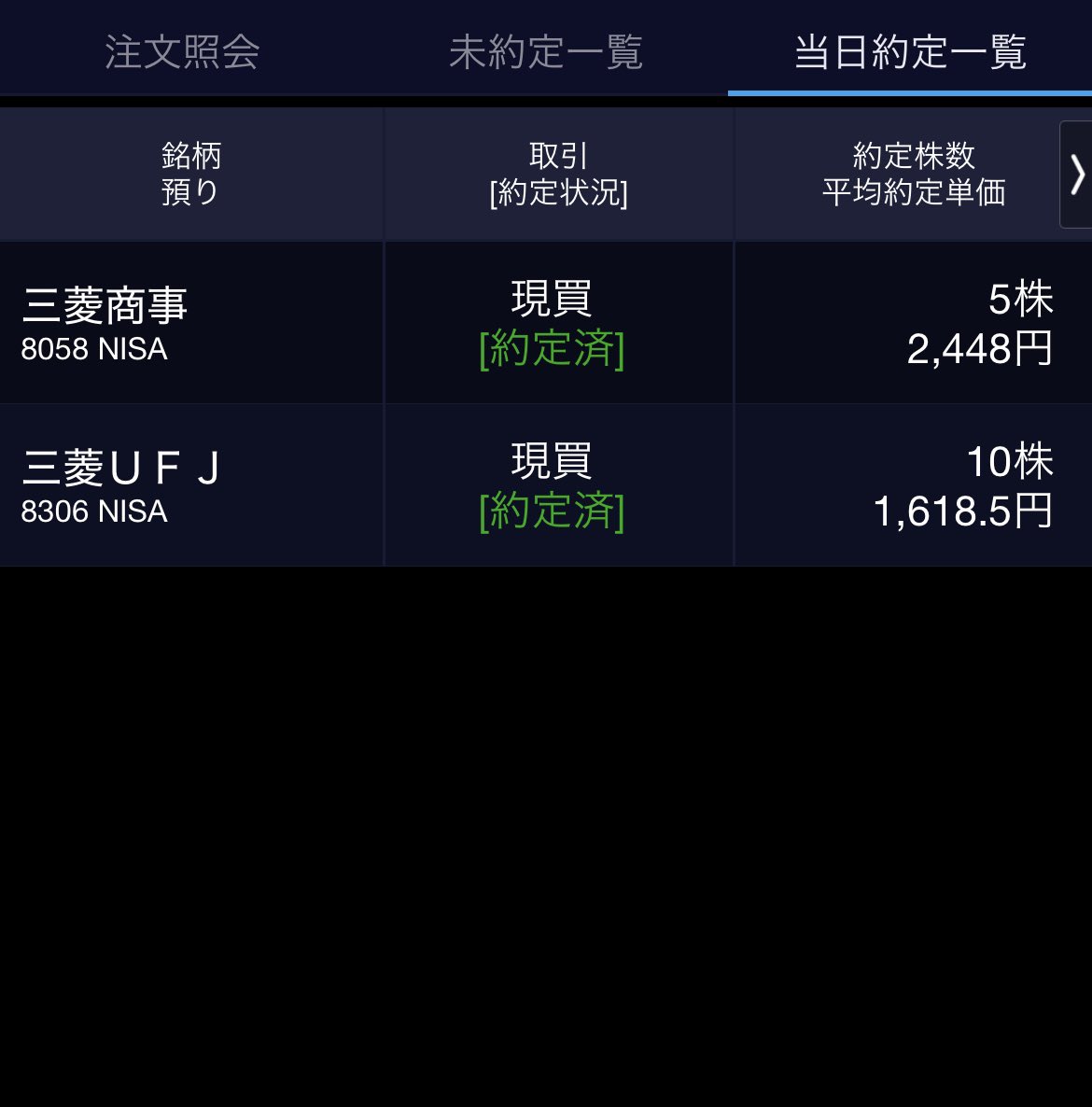naoco803's tweet photo. 本日も降下↘️↘️

✅三菱商事　5株
✅三菱UFJ    10株

控えめにですが、お安いうちに☺️
今週は毎日上がったり下がったり
投資歴はそんなにありませんが、記憶に残る1週間になりました！
今週もお疲れ様です🙌 https://t.co/vWl7elpTj3