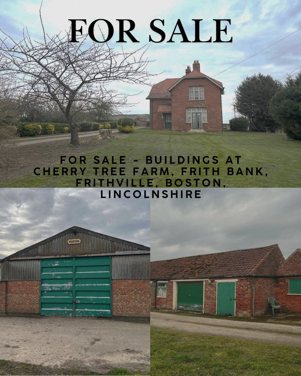 EALALimited's tweet image. For Sale – Cherry Tree Farm, Boston, Lincs
Lot 1: Farmhouse &amp;amp; Outbuildings (2.15 Ac) – £290k
Lot 2: Grain Store &amp;amp; Barns (4.55 Ac) – £175k
Dev. potential STPP. Tender deadline: 16 May 2025, 12 noon.
Info: michelle@ealandagents.co.uk
#PropertyForSale #BarnConversion #UKLand