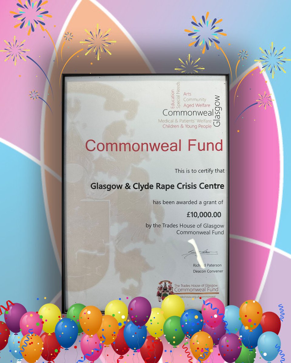 RCCGlasgow's tweet image. We are so happy to announce that we received a £10,000 grant from the Commonweal Fund. This incredibly generous donation will be used towards the costs for of our volunteer training.