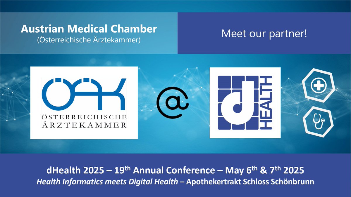 We’re thrilled to have the Austrian Medical Chamber (ÖÄK) back for #dhealth 2025! Their focus on AI &amp; ML shows how doctors want to partake in the digital transformation of #healthcare. Join us to explore the future of tech and care with them at #dHealth in May!

#digitalhealth