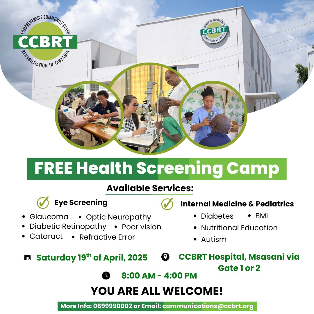 CCBRTTanzania's tweet photo. You are all welcome! https://t.co/XvPVKxcizy