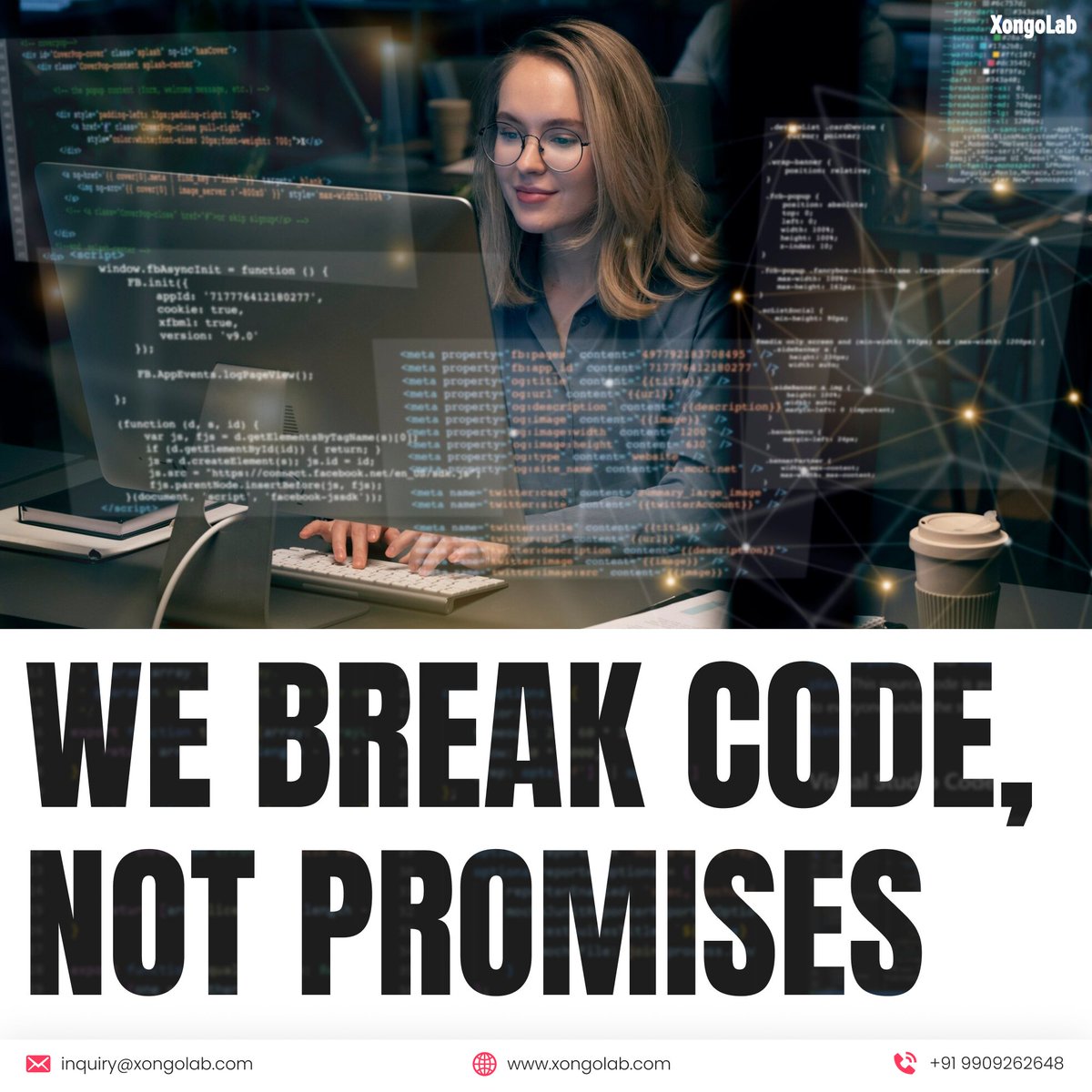 XongoLab's tweet photo. We break code, not promises.

At #XongoLab, we build trust through:

✅On-time delivery
✅Clear communication
✅Clean, scalable code

From #mobileapps to enterprise systems, we deliver what we promise.

View our work➡️ https://t.co/gX6IHN8SxK
.
.
#Technology #SoftwareDevelopment https://t.co/0mliEbk4Qm