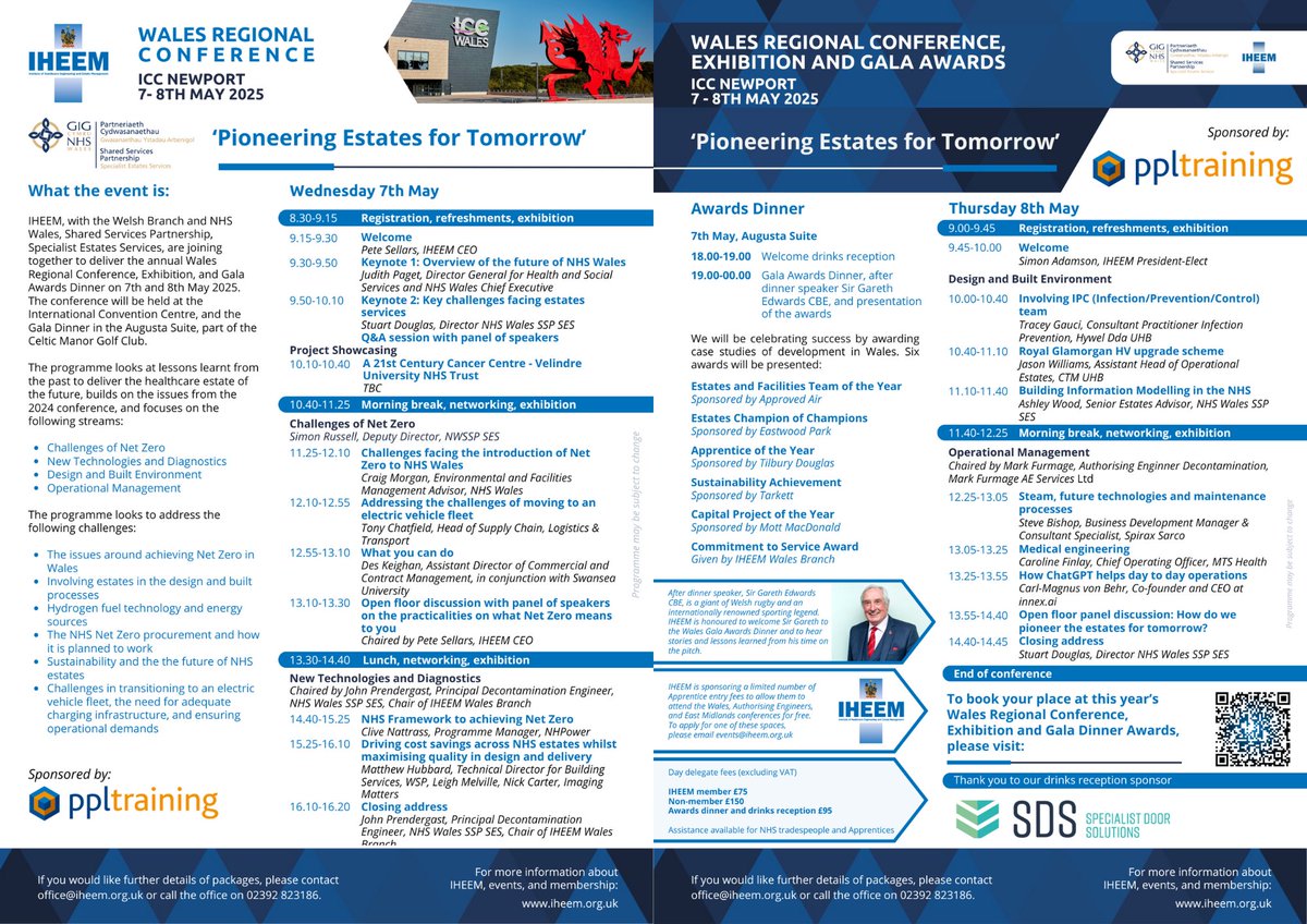 Only two weeks until the Wales Regional Conference, Exhibition and Awards Dinner 2025. The theme of the conference is 'Pioneering Estates for Tomorrow,' and will address the evolving demands of dynamic service delivery. To secure your spot, please visit:
iheem.org.uk/events/wales-r…