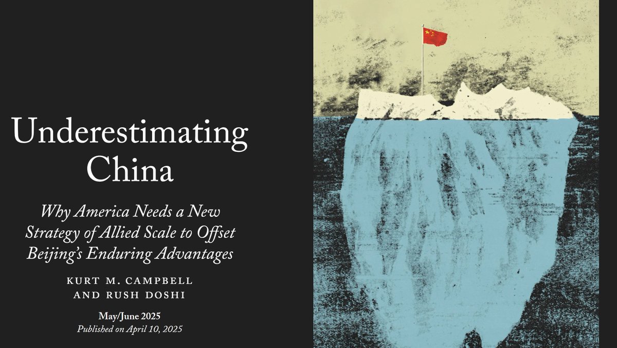 Rush Doshi (@rushdoshi) on Twitter photo NEW in <a href="/ForeignAffairs/">Foreign Affairs</a>: Kurt Campbell and I argue that any serious China strategy must start with an old truth: “Quantity is a quality all its own.”
• Scale matters
• China has it
• We get it only through a new grand strategy of allied scale
We hang together—or separately. NEW in <a href="/ForeignAffairs/">Foreign Affairs</a>: Kurt Campbell and I argue that any serious China strategy must start with an old truth: “Quantity is a quality all its own.”
• Scale matters
• China has it
• We get it only through a new grand strategy of allied scale
We hang together—or separately.