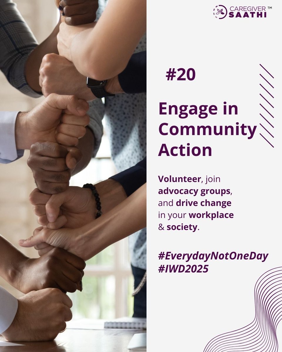 Step 20: Engage in Community Action 

Change doesn’t stop at the office door.
Volunteer
Join advocacy groups
Bring impact back to work

Lead with empathy. Act with purpose.
#AccelerateAction for #FutureFitCorporates

#BeTheChange #InclusiveWorkplaces #IWD2025  #EverydayNotOneDay