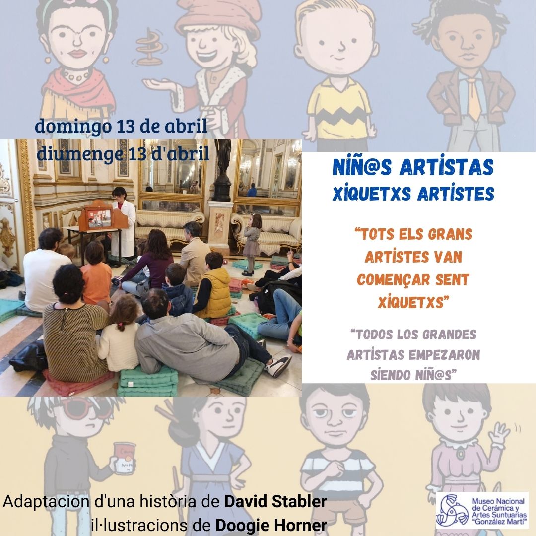 El domingo 13 de abril a las 12h., disfrutaremos del cuentacuentos con Kamishibai “Niños artistas”. 
Esta actividad está dirigida a público familiar, recomendada para niños y niñas mayores de 3 años. 
¡No te la pierdas!