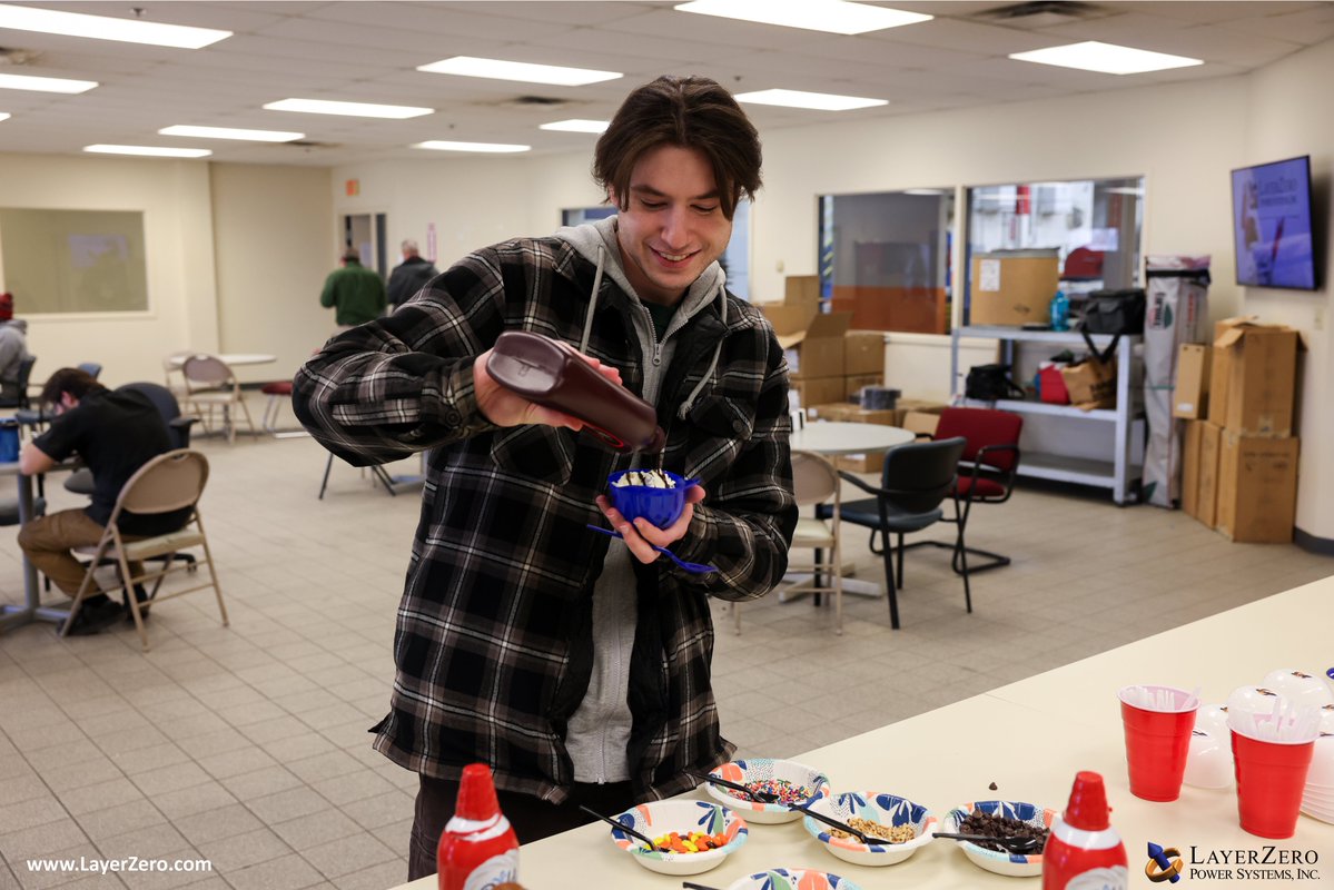 FoundationLayer's tweet photo. Batter Up! To swing into baseball season, @LayerZero hosted an ice cream social. Go @CleGuardians! #LayerZero #Baseball #LZPS #IceCream #GuardsBall https://t.co/eMwCEQcci9