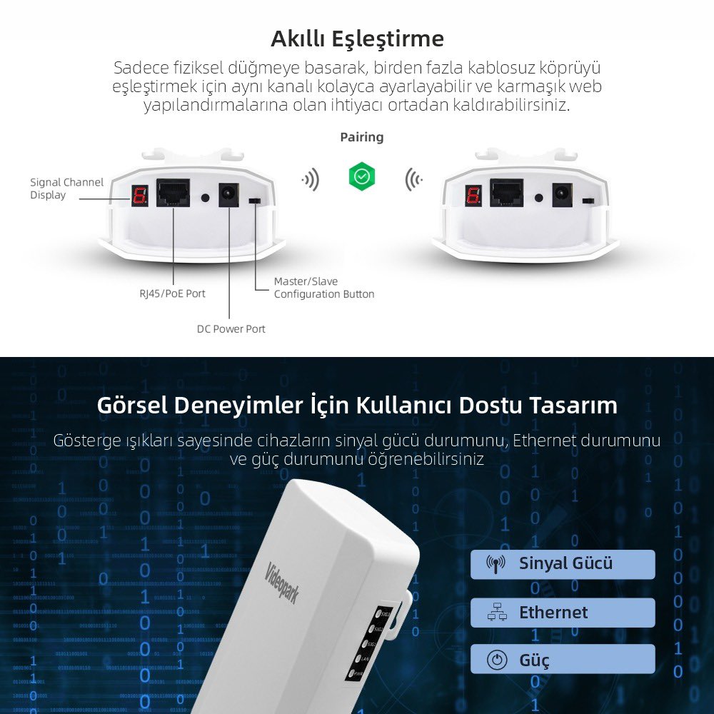 HanElektronik's tweet photo. Uzun mesafe bağlantılarınız için tasarlanan Videopark VP-2300CPE 300Mbps hız, 8dBi yüksek kazançlı anten ve 1 km mesafeye kadar güçlü sinyal ile güvenli ve hızlı çözüm sağlar. 🌍🚀 Kolay kurulum, yüksek performans! ⚡🔧

#videopark #hanelektronik #wirelessbridge #pointopoint https://t.co/nRs6HLSHjG