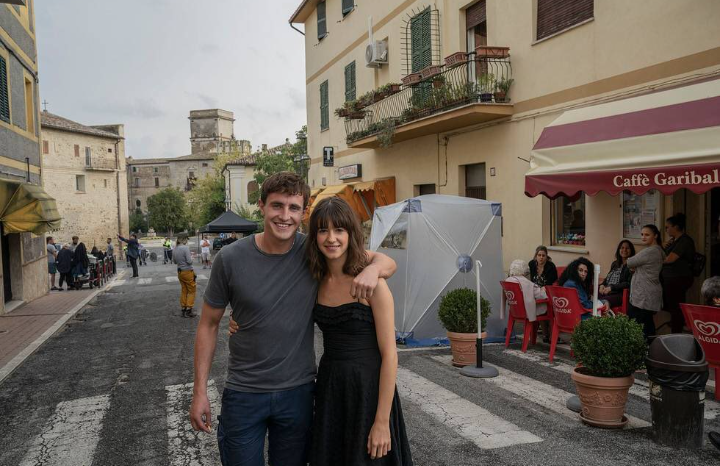 paul mescal &amp; daisy edgar jones on the set of normal people