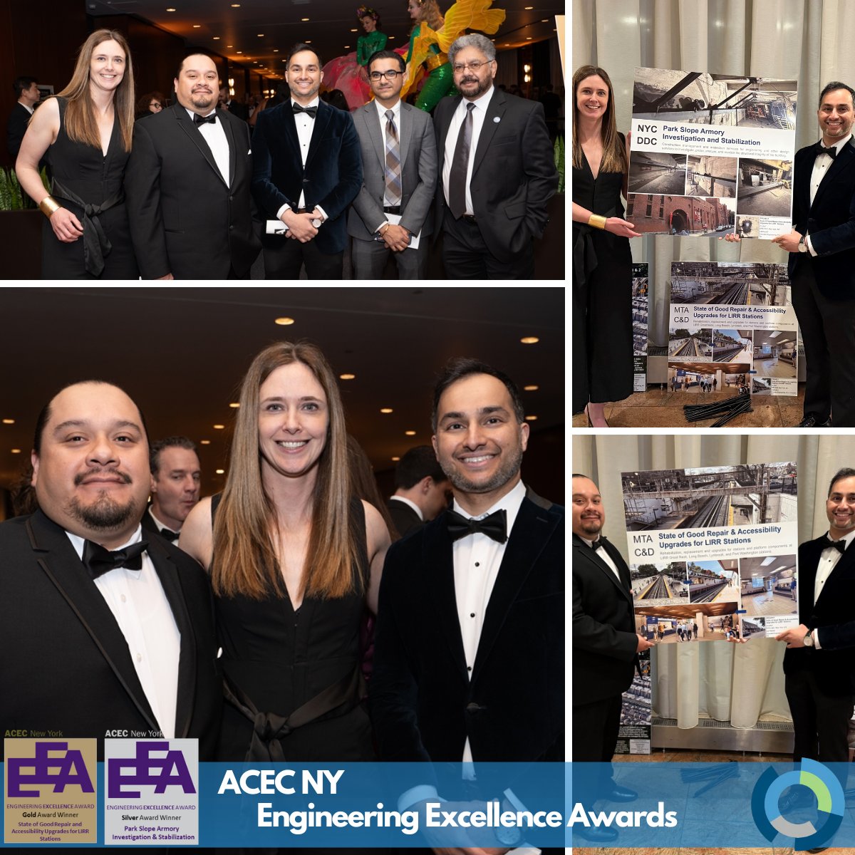 EnovateEng's tweet photo. Proud to celebrate big wins at the #ACECNY Engineering Excellence Awards Gala! 🏆
🥈 Park Slope Armory (w/ ZI Engineering)
🥇 MTA LIRR Station Upgrades
Thanks to @ACECNewYork for a great night! @enovate #EngineeringExcellence #Teamwork #Infrastructure https://t.co/UU7UdINfgv