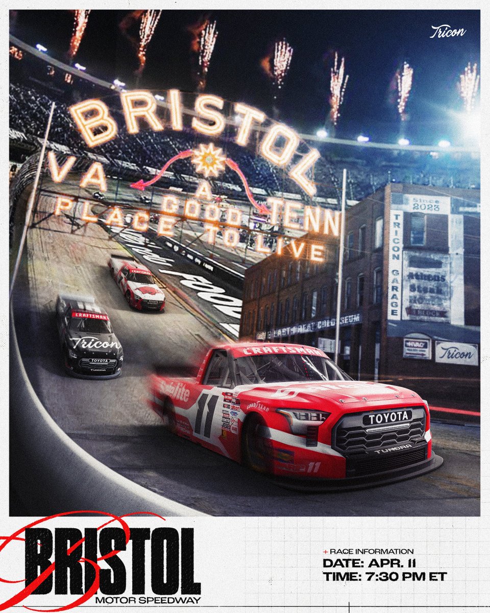 There’s a sword on the line ⚔️

Apr. 11 | 7:30 PM ET
▶️ <a href="/FS1/">FS1</a> 
📍<a href="/ItsBristolBaby/">Bristol Motor Speedway</a>