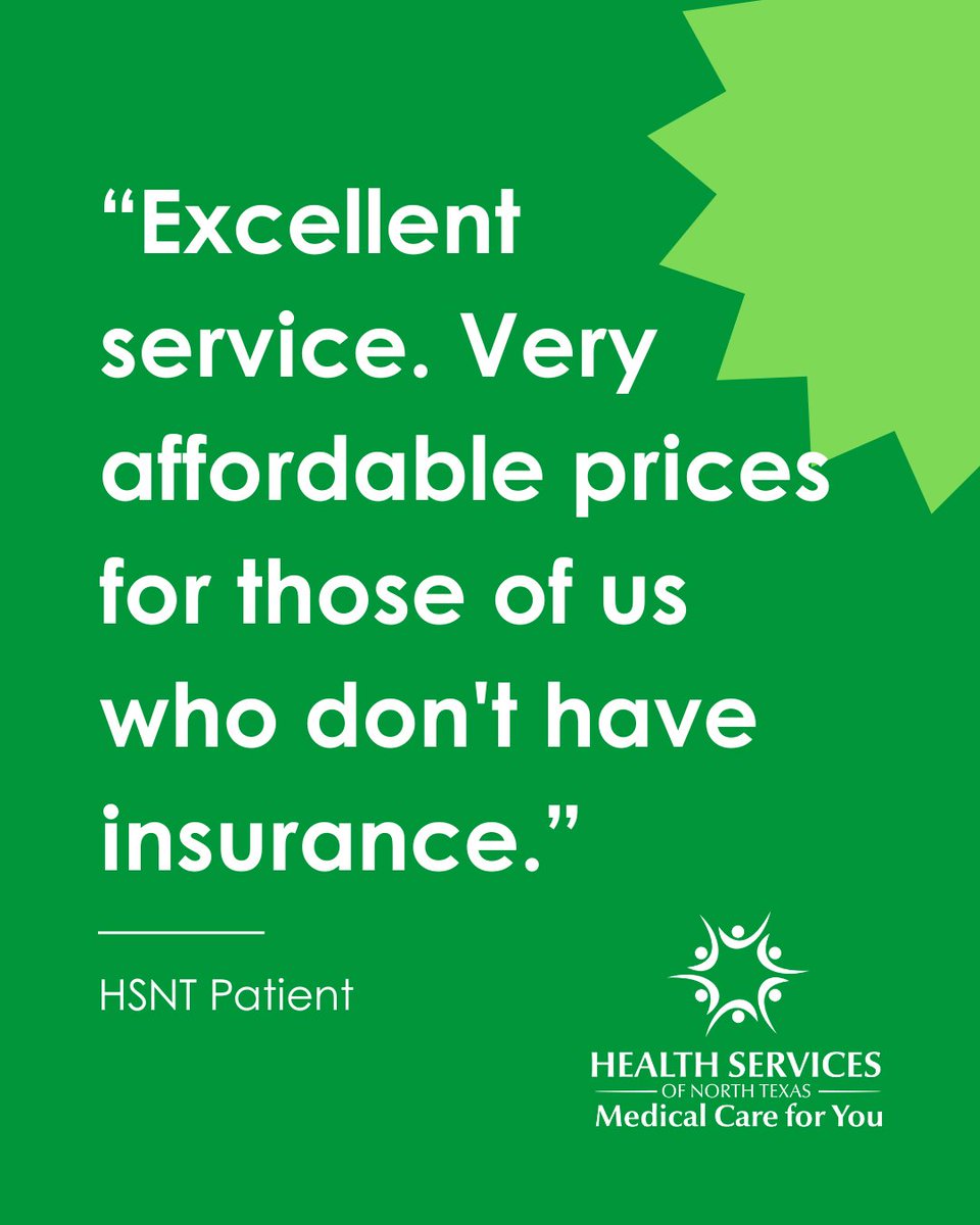 HealthNTX's tweet photo. Everyone deserves access to quality care. Insurance or not.

We're here to make healthcare affordable and accessible for our community. 💚 https://t.co/SlUsNx2OLz