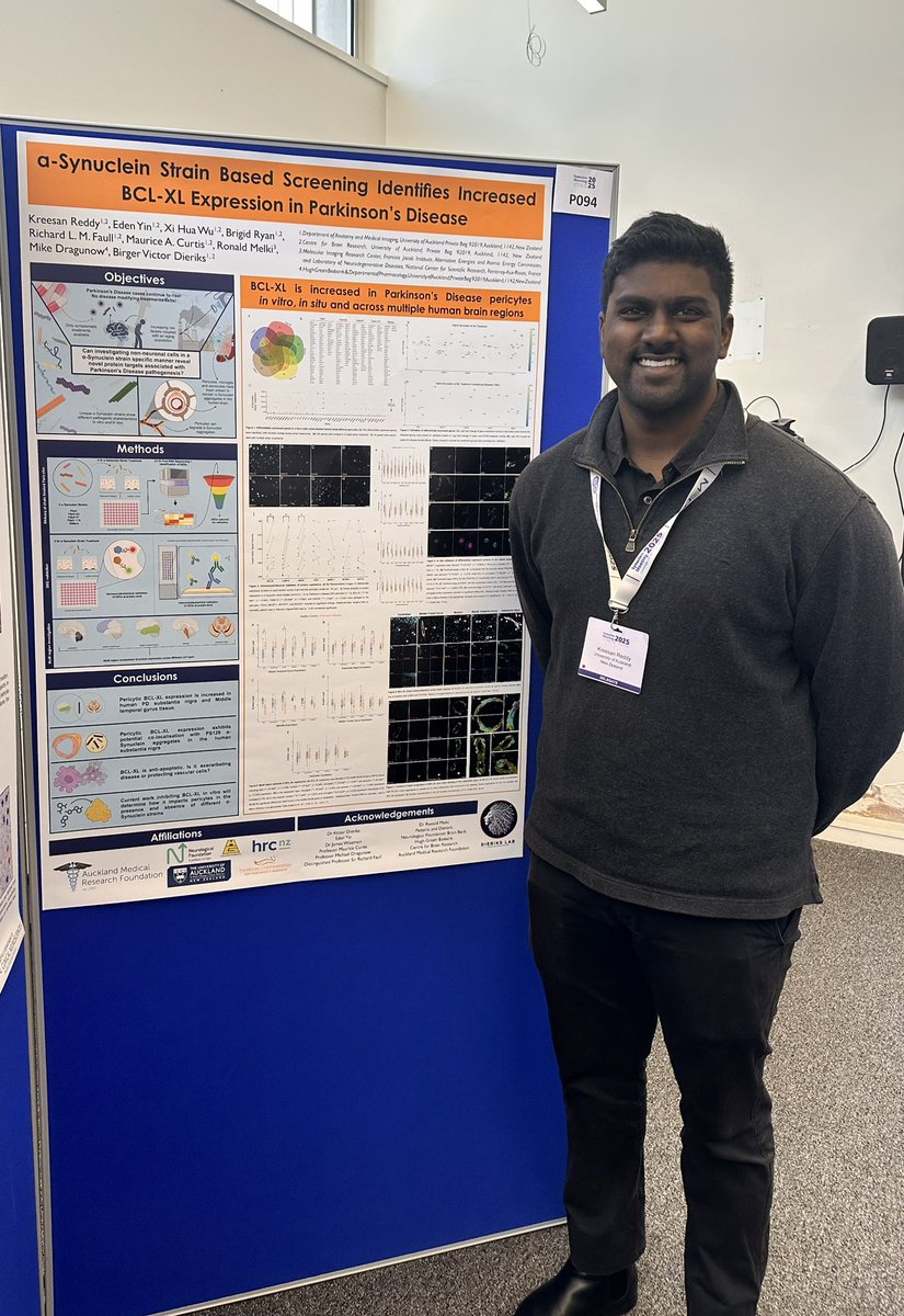 Great meeting at Synuclein 2025 — always inspiring science and community. Even better seeing my PhD students, Eden Yin and Kreesan Reddy shine in action! Also great to see all the CBR kiwis in Cambridge #Syn2025 #Synuclein2025