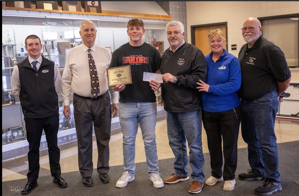 The Mercer County Football Officials recently announced that Lakeview High School senior Luke Sheidy is the recipient of its annual Sportsmanship Award &amp; Scholarship. Luke received a $3500 scholarship and a custom plaque. What an amazing gesture and a great honor for Luke!