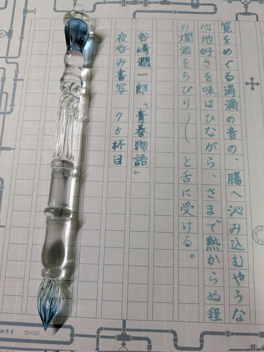 hiiragi_yuji's tweet photo. #夜呑み書写 #75杯目 #柊書写 #ガラスペン #万年筆 #飾り原稿用紙
#cosmictown #soapbubbles https://t.co/sXeoKtLvlT