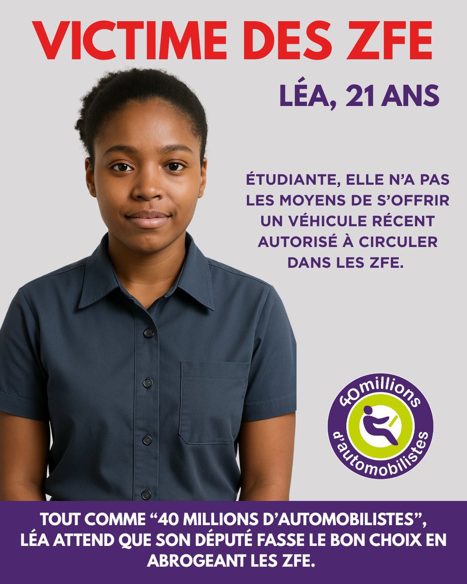 40MA's tweet image. ⭕️Les ZFE vont entraver la vie de nombreux Français.
La mesure d'abrogation va être votée dans les prochains jours. ⚖️
Nous comptons sur nos députés pour faire le bon choix, et abroger ces zones à forte exclusion !
#ZFE