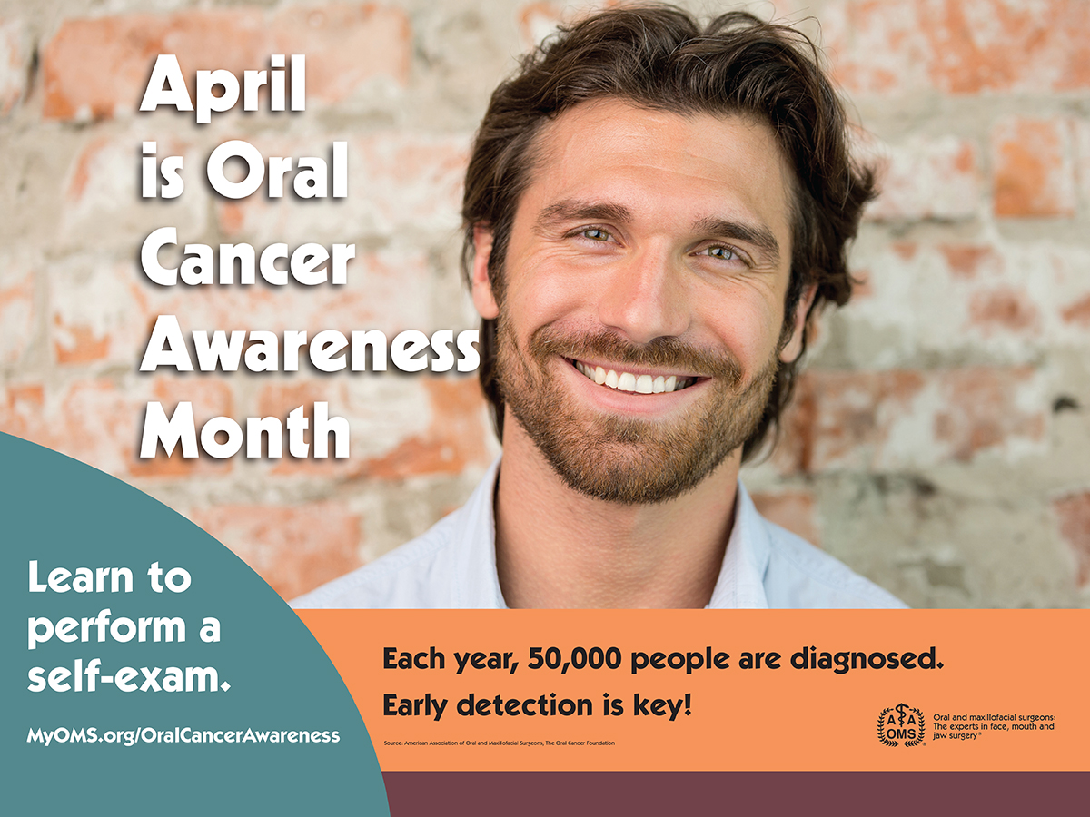 DTA Foundation (@dtafoundation) on Twitter photo April is Oral Cancer Awareness Month. More than 50,000 people in the U.S. are diagnosed with oral or oropharyngeal cancer every year. Early detection is critical. Encourage patients and loved ones to get screened. Learn more from the <a href="/aaoms/">AAOMS - Oral and Maxillofacial Surgeons</a>. bit.ly/3XHi1XD April is Oral Cancer Awareness Month. More than 50,000 people in the U.S. are diagnosed with oral or oropharyngeal cancer every year. Early detection is critical. Encourage patients and loved ones to get screened. Learn more from the <a href="/aaoms/">AAOMS - Oral and Maxillofacial Surgeons</a>. bit.ly/3XHi1XD