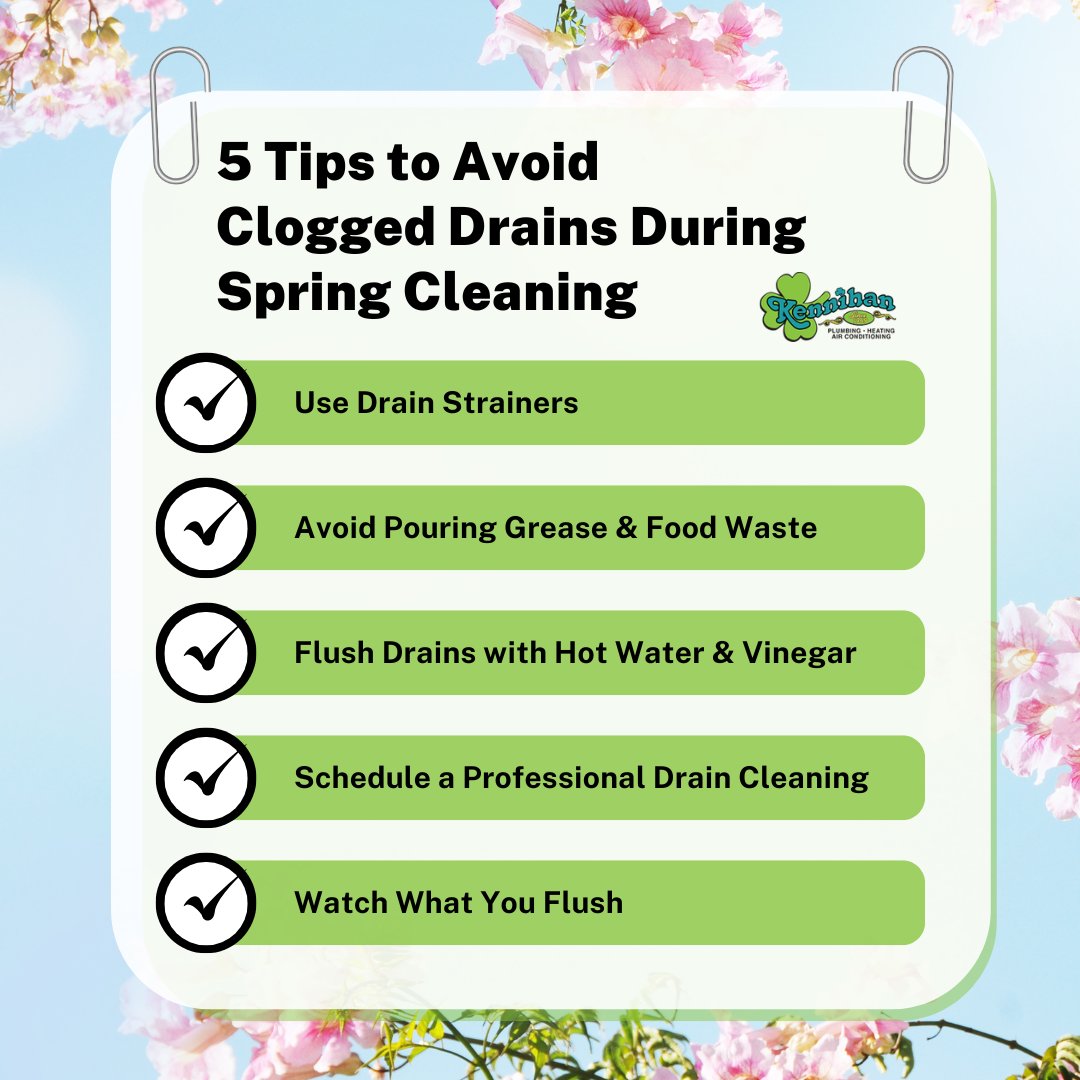 KennihanPHC's tweet image. 🍃 Here are 5 tips to help you avoid clogged drains and costly plumbing issues during Spring cleaning!

Learn more here...👉 bit.ly/4kKeAsX

☎️ Or, call us today!
724-871-7271

#PreventClogs #PlumbingTips #Kennihan