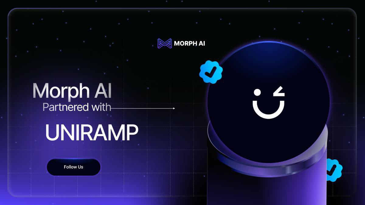 $MORPHAI x @Uniramp

We're teaming up with @Uniramp, a leading fiat-to-crypto onramp solution making it easier to enter Web3. With support for 80+ fiat currencies and 9000+ crypto tokens, Uniramp provides seamless access to the crypto economy through cards, bank transfers, and