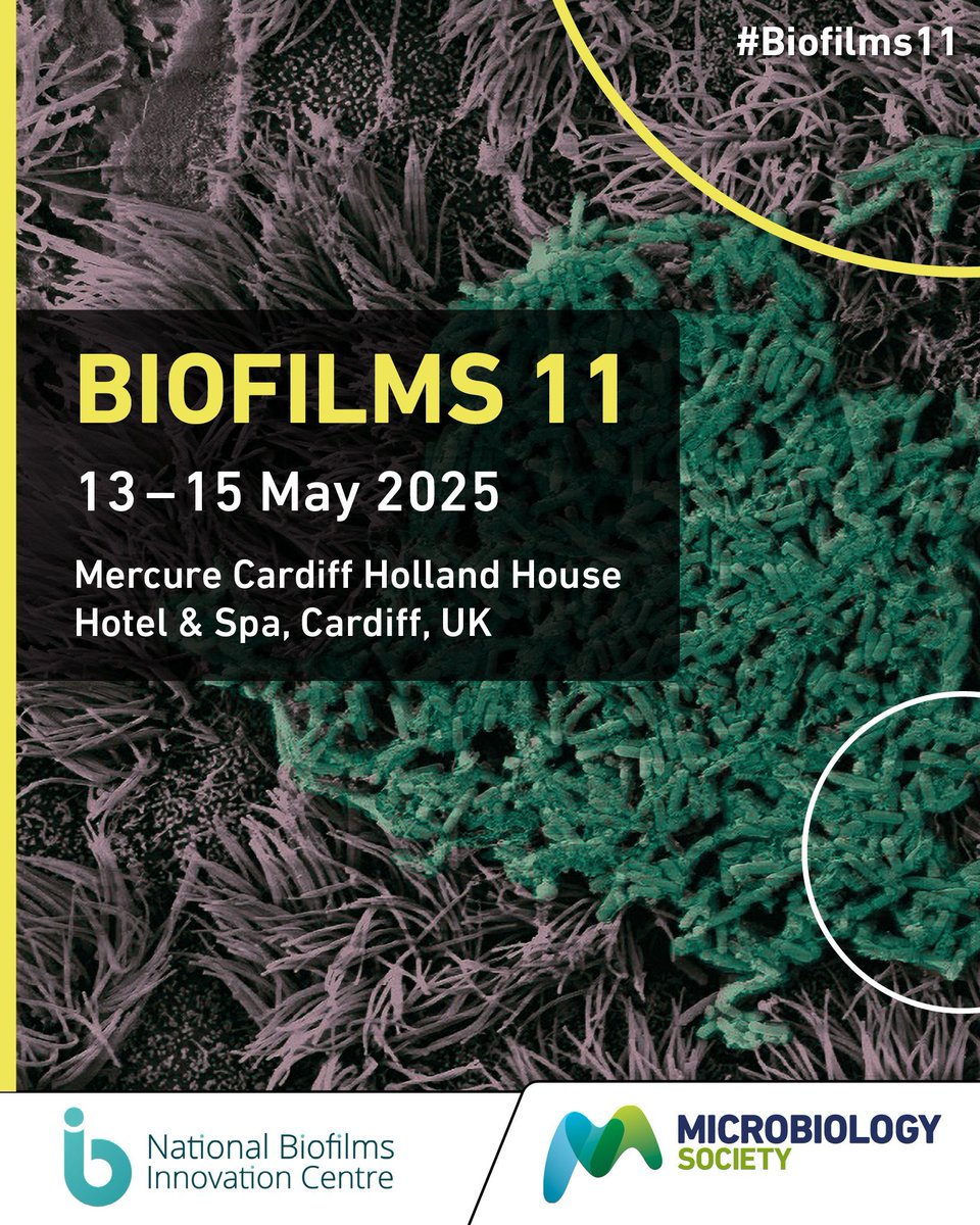 #Biofilms11 is finally here! Bringing together global experts to explore the fascinating world of biofilms. The event will take place in Cardiff from 13—15 May. Register now: microb.io/Biofilms11