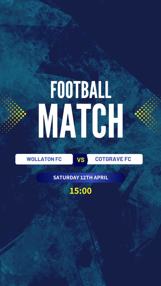 Wollatonfc (@wollatonfc) on Twitter photo The 1st are at home this weekend for the final time this season when they welcome cotgrave to the wsa.
📅Saturday 12th April
⚽️ <a href="/cotgrave_senior/">Cotgrave F C Senior</a>
🕒15:00
📍 Wsa, Wollaton Road, NG8 2AN The 1st are at home this weekend for the final time this season when they welcome cotgrave to the wsa.
📅Saturday 12th April
⚽️ <a href="/cotgrave_senior/">Cotgrave F C Senior</a>
🕒15:00
📍 Wsa, Wollaton Road, NG8 2AN