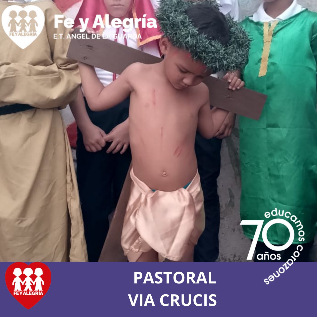 angelguardafya's tweet photo. La conmemoración de la Pasión de Cristo se vive intensamente durante la Semana Santa, donde la solemne procesión del Vía Crucis, que recorre las catorce estaciones del sufrimiento de Jesús, se entrelaza con la celebración de la Misa, recordando el sacrificio redentor. https://t.co/tzzbu5pSAD