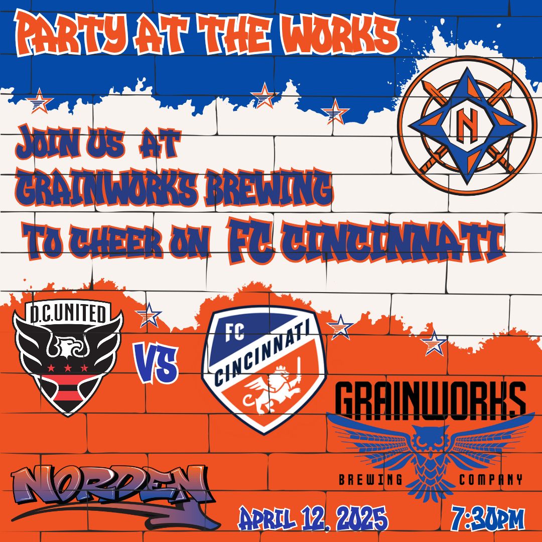 Norden 🧡⚔️💙 (@norden_sg) on Twitter photo 🔷️🔶️Join us as the Orange and Blue traval down to our nation's capital to face off vs. DC United. We will be <a href="/GrainworksBeer/">Grainworks Brewing</a> starting at 7 pm, so grab a cold beer and cheer on fc cincinnati. 🔶️🔷️ 🔷️🔶️Join us as the Orange and Blue traval down to our nation's capital to face off vs. DC United. We will be <a href="/GrainworksBeer/">Grainworks Brewing</a> starting at 7 pm, so grab a cold beer and cheer on fc cincinnati. 🔶️🔷️