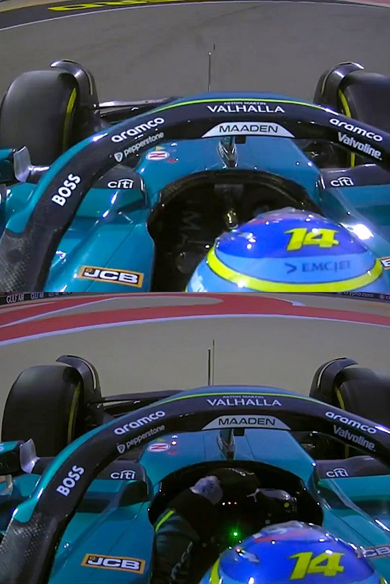 f1galleryhall's tweet photo. As if Fernando Alonso’s steering wheel fell off during Free Practice 2💀 https://t.co/D3UDf8EDFR