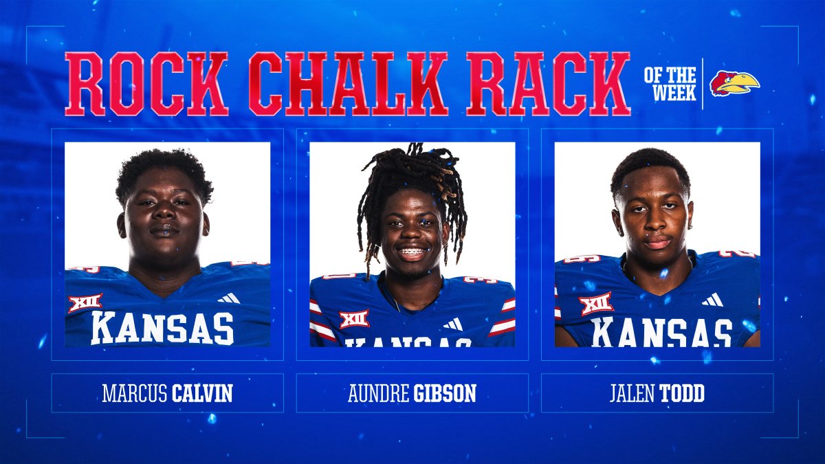 Rock Chalk Rack of the Week 🔴🔵

<a href="/li_marcus15/">Marcus Harris🎱</a> 
<a href="/NoLimitDre21/">Aundre Gibson</a> 
<a href="/JalenTodd1/">Jalen Todd 4⭐️ CB</a>