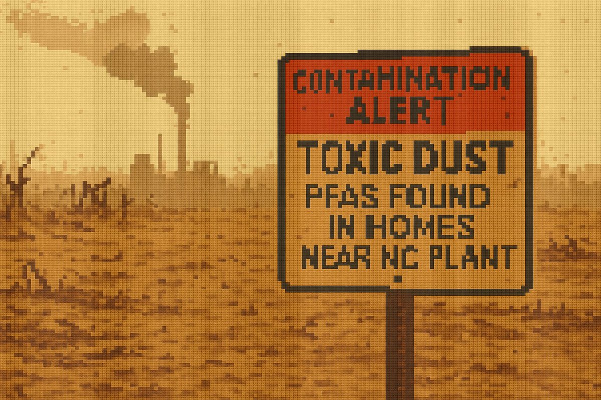 Pfas_Official's tweet photo. 🚨 TOXIC DUST FOUND IN NC HOMES
PFAS "forever chemicals" have contaminated houses near a chemical plant. It’s in the dust. It’s in the air. It’s already inside.
🏚️ Toxic fallout is real.
☣️ No one warned them.
📖 Full story: https://t.co/KDG4aWOPYs
#PFAS #ToxicDust #PFASPlanet #ForeverChemicals #EnvironmentalCrisis #PollutionAlert #NCNews #HealthHazard