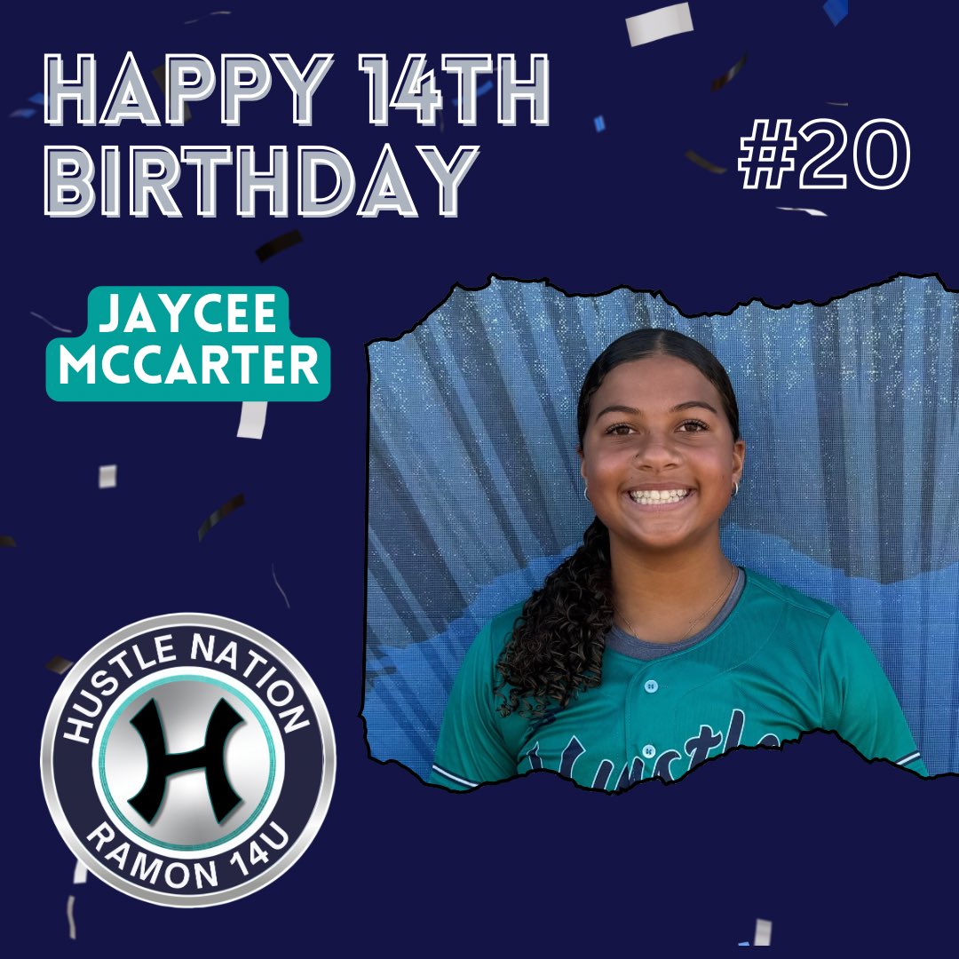 Hustle Nation Ramon 14U (@14uhustlenation) on Twitter photo Help us wish our #20 <a href="/JayceeMccarter/">Jaycee Mccarter</a> a Happy 14th birthday!
<a href="/HustleNationFP/">Hustle Nation Fastpitch</a> <a href="/TimRamonHNF/">Tim Ramon</a> Help us wish our #20 <a href="/JayceeMccarter/">Jaycee Mccarter</a> a Happy 14th birthday!
<a href="/HustleNationFP/">Hustle Nation Fastpitch</a> <a href="/TimRamonHNF/">Tim Ramon</a>