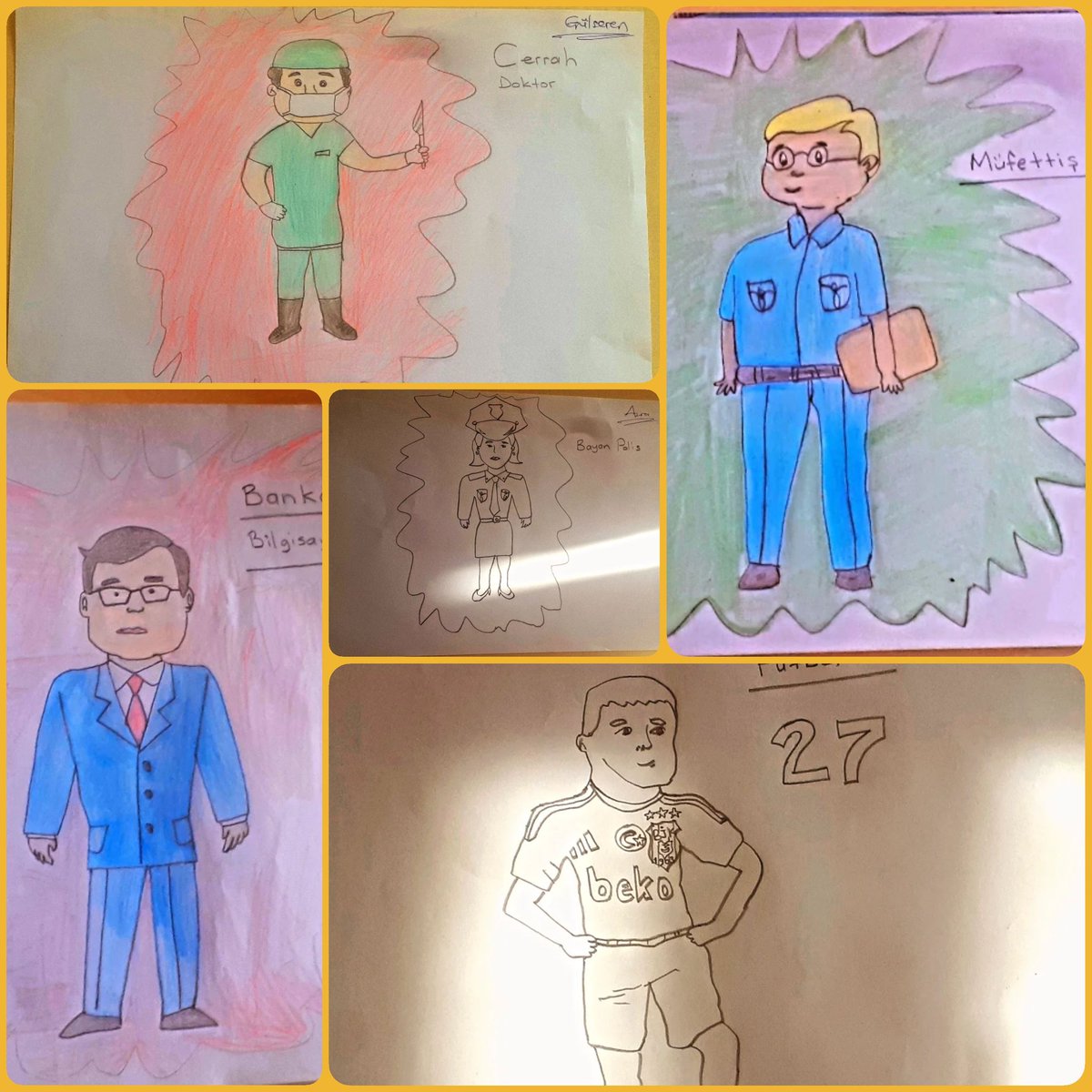 Özel Eğitim Sınıfı; Canımız öğrencilerimizin sevimli meslek seçimleri çalışmalarımız...:)) Kimi cerrah doktor,kimi polis,kimi futbolcu,kimi bankacı,kimi müfettiş maşaAllah sizlere hadi hayırlısı...<a href="/sehithikmetbysl/">Şehit Hikmet Baysal Ortaokulu/Anaokulu</a> <a href="/sultangazimem1/">Sultangazi İlçe Millî Eğitim Müdürlüğü</a>