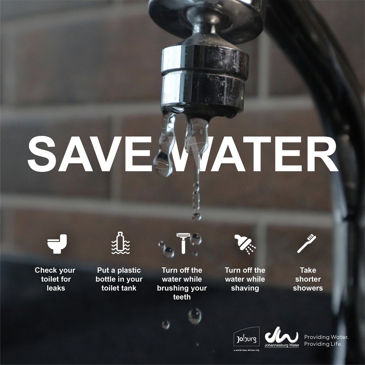 JHBWater's tweet photo. It's Friday! Quick checklist to save water this weekend:
✅ Shorten showers
✅ Run full loads in dishwasher or laundry
✅ Water garden early or late to reduce evaporation
Let’s make every drop count!
#WaterConservation #JoziSaveWater #WeekendTips https://t.co/tp5VC6Vklh