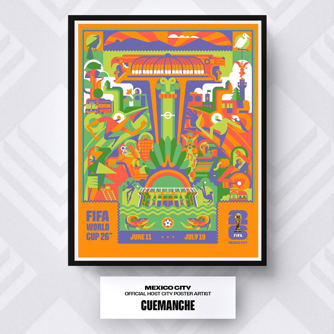 Celebra el futbol, y elchilango con el Póster Oficial de la #CDMX Sede de la Copa Mundial de la FIFA 26TM!
En colaboración con <a href="/cuemanche/">MarioCortés</a>, celebramos la esencia de la ciudad. Asegura el tuyo @fifaworldcup   shorturl.at/XSx6D   #FIFAWorldCup26 #Somos26 #SomosMexicoCity