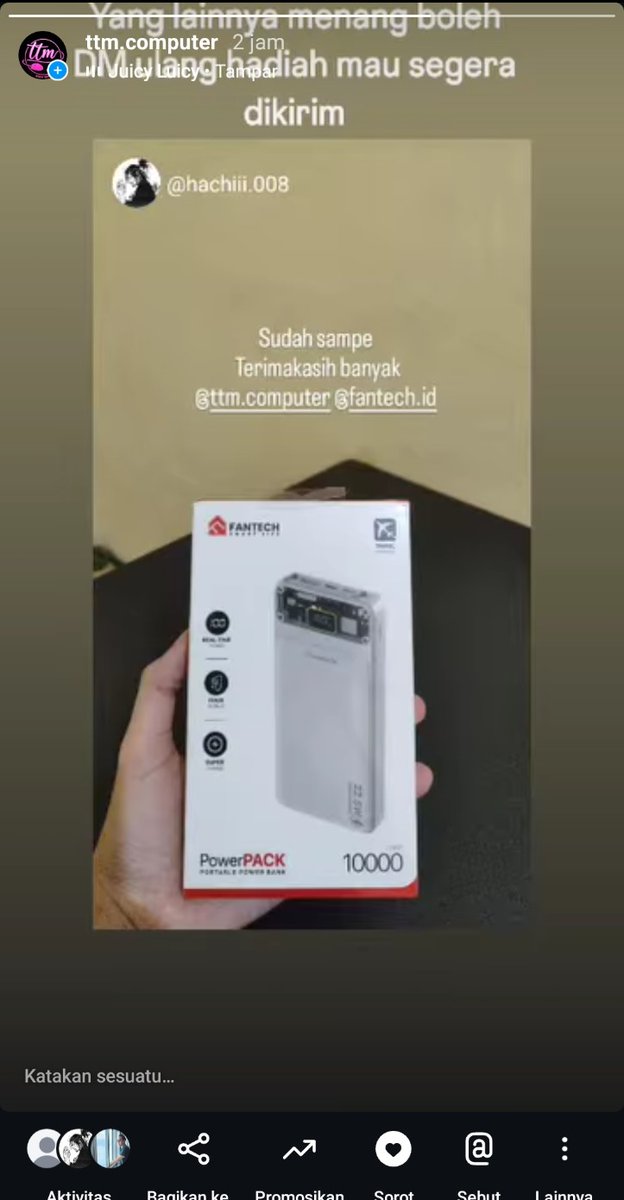 ttmcomputer2007's tweet photo. #Giveaway yang digelar instagram #ttmcomputer hadiah nya uda ada yang sampai. Senang nyaaaaa🤝 https://t.co/fu0ysTAdRA