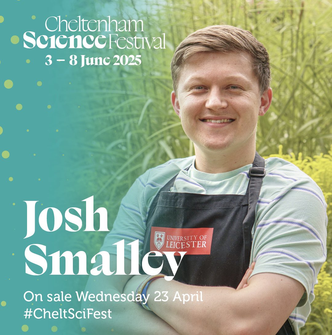 Dr Josh Smalley (@joshpsmalley) on Twitter photo Back again for 2025, Iām thrilled to be speaking at this year's #CheltSciFest on 7th June. Delving into the Science of Baking in āOn Your Marks, Get Setā¦.Bakeā.
View the full line-up here: cheltenhamfestivals.org/whats-on/scienā¦
Tickets go on sale 23rd April
<a href="/cheltfestivals/">Cheltenham Festivals</a>
<a href="/uniofleicester/">University of Leicester</a> Back again for 2025, Iām thrilled to be speaking at this year's #CheltSciFest on 7th June. Delving into the Science of Baking in āOn Your Marks, Get Setā¦.Bakeā.
View the full line-up here: cheltenhamfestivals.org/whats-on/scienā¦
Tickets go on sale 23rd April
<a href="/cheltfestivals/">Cheltenham Festivals</a>
<a href="/uniofleicester/">University of Leicester</a>