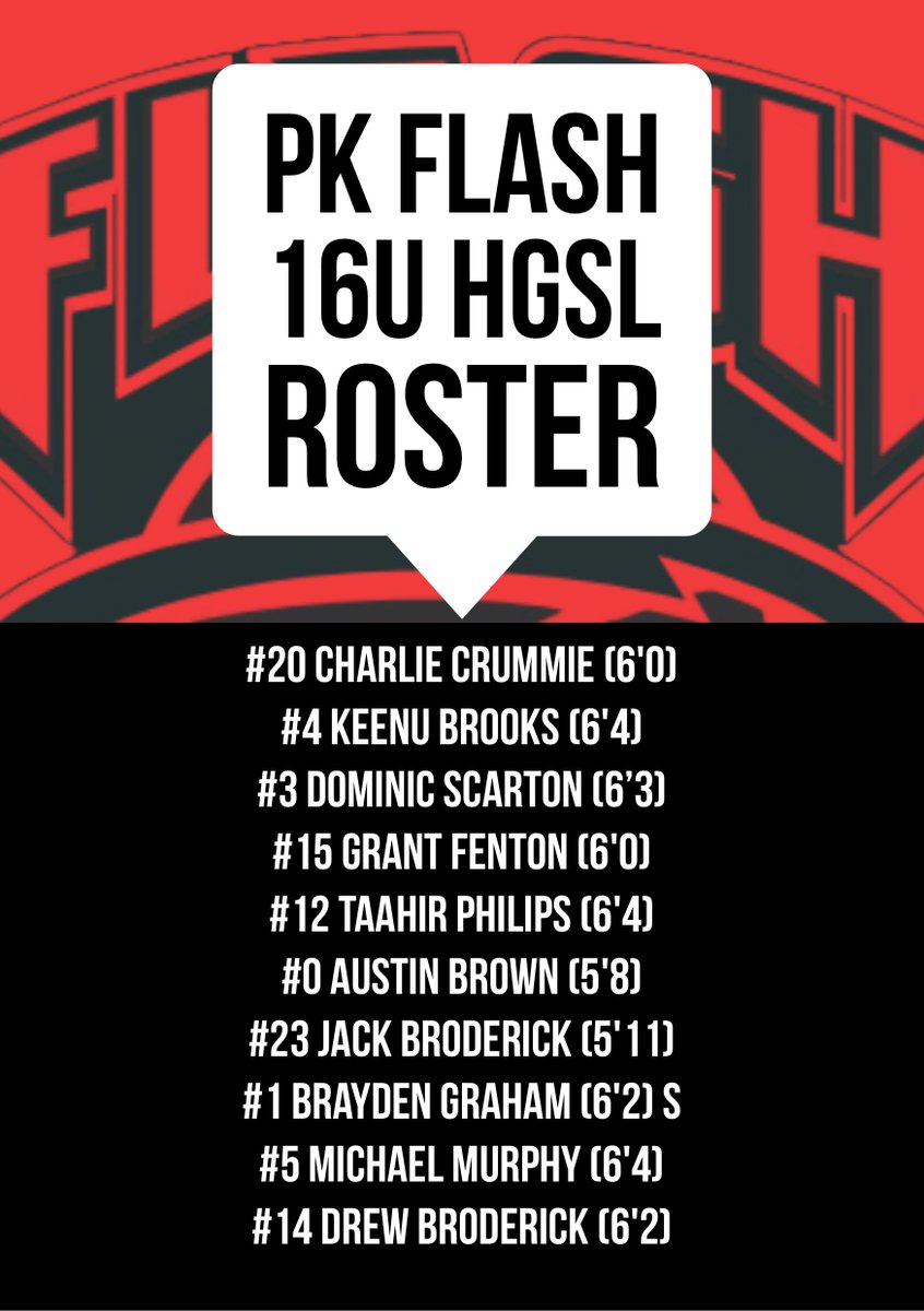 PKFlash1's tweet image. ⚡️PK Flash 16u HGSL Roster ⚡️